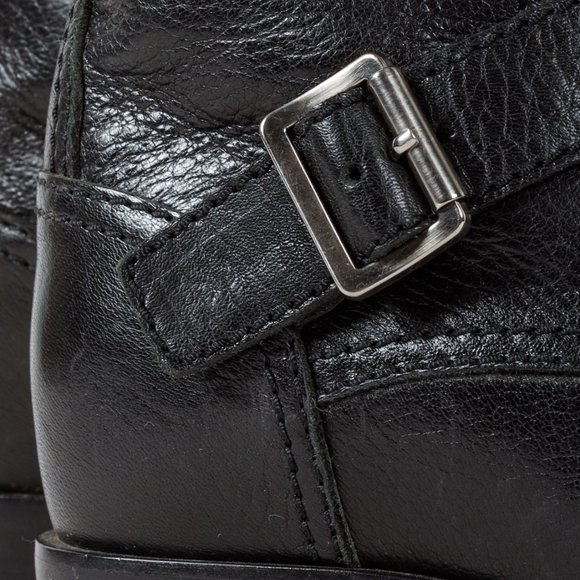 Prada Black Leather Ankle Laced Boot with Buckle - Picture 9 of 12